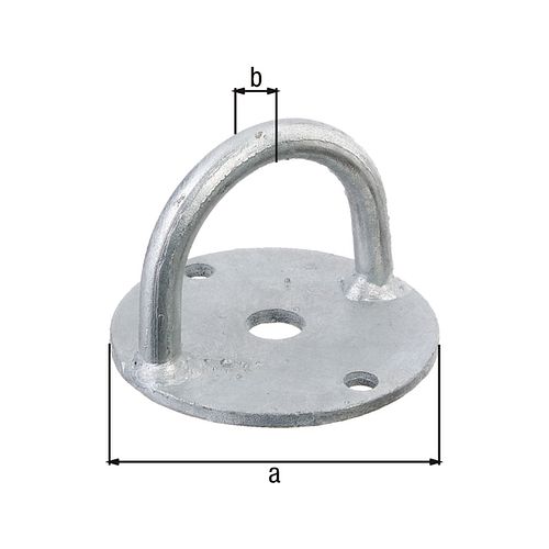 Alberts® Befestigungsbügel, feuerverzinkt, zum Aufschrauben, Aufschraubplatte ⌀100 mm 657239