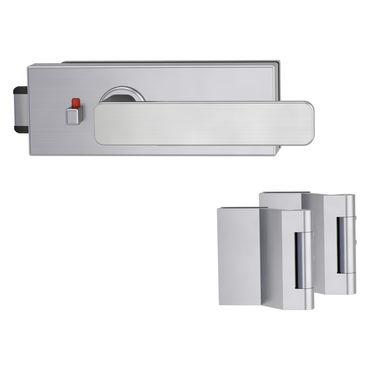 Griffwerk PURISTO S -Edelstahl matt Ganzglastürbeschlagset -3-teiliger Bandsatz -mit Griff DESM MINIMAL MODERN -SG -smar...