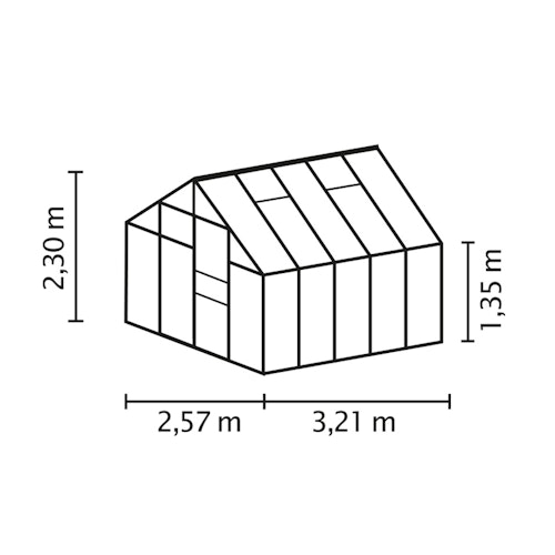 Vitavia Gewächshaus Merkur 8300 inkl. 2 Dachfenstern - 8,3 m²