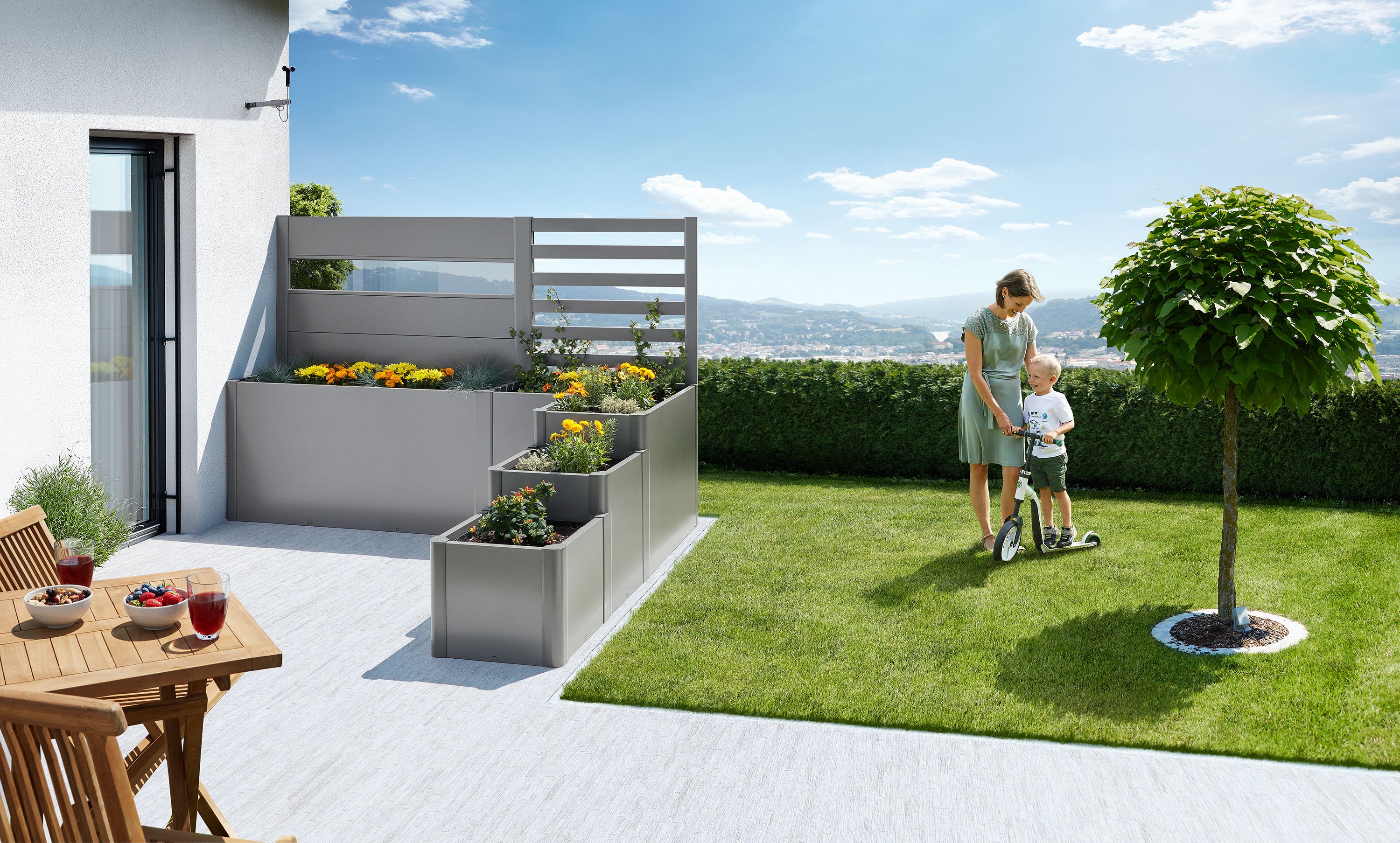 Biohort Pflanzkasten-System DaVinci Version 2 - Terrassenabgrenzung mit Sichtschutz
