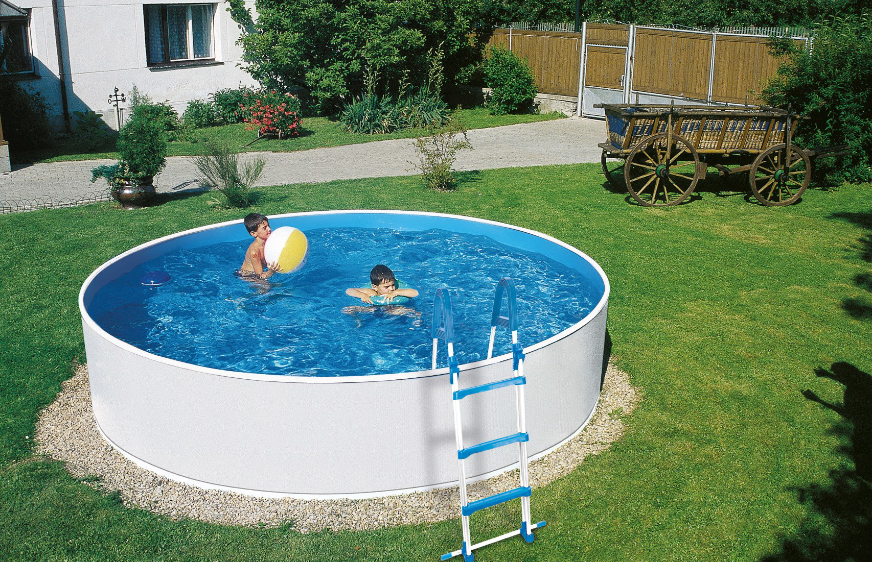 myPOOL Swimming Pool Poolset Splash mit Kartuschenfilteranlage - weiß