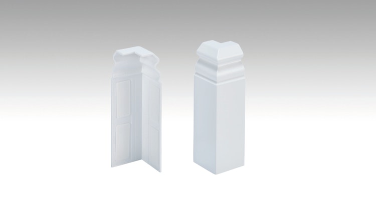 MeisterWerke Zubehör-Steckfußleiste Außenecke Hamburgerprofil-weiß 2001 - 10 PK / 11 PK / 12 PK / 13 PK