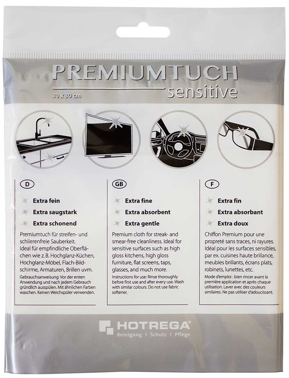 Hotrega Premium-Tuch sensitive 40x40 cm, verpackt
