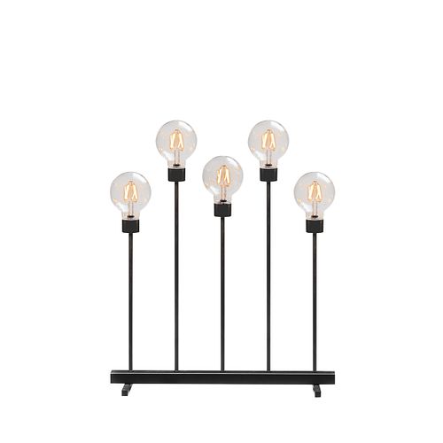 Konstsmide Weihnachtsbeleuchtung LED Metallleuchter schwarz Dimmer 54cm