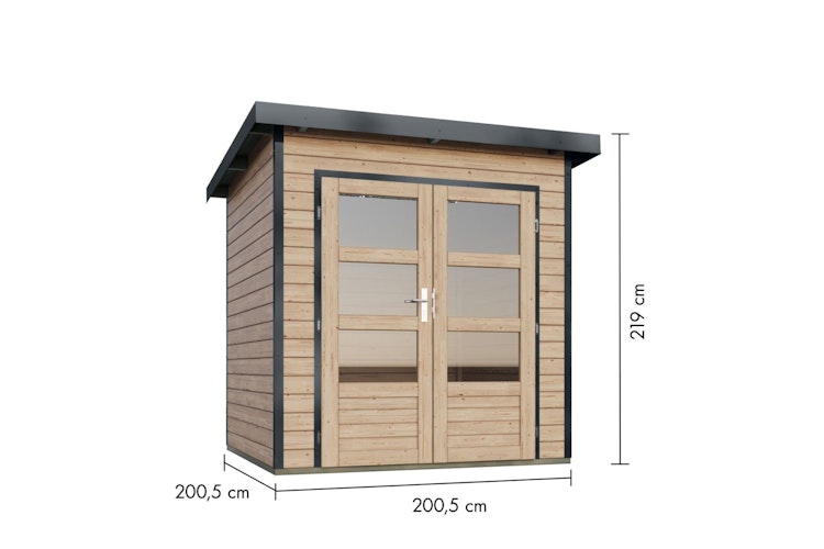 Karibu Metall-Holzgartenhaus Hybridhaus Pluto A/B - 28 mm/0,5 mm