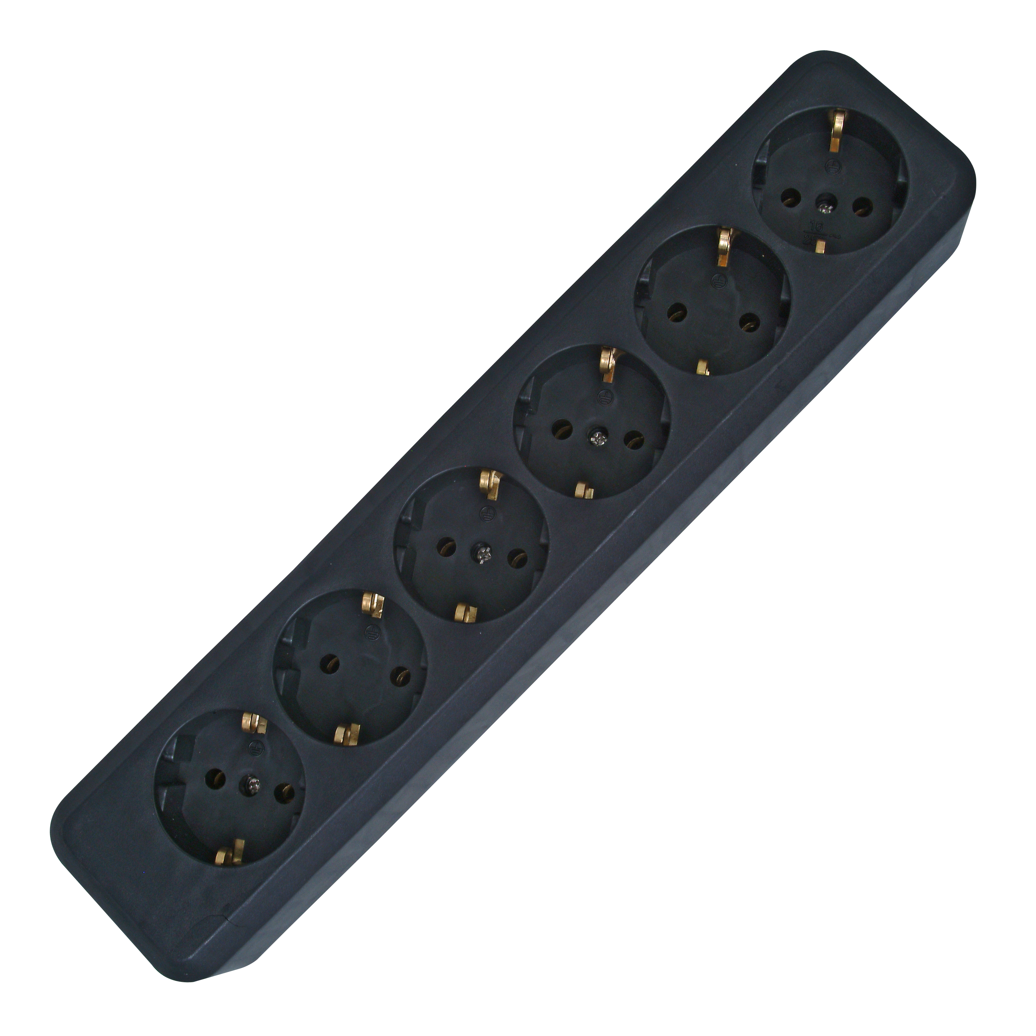 Kopp 6-fach Steckdosenleiste ohne Zuleitung schwarz