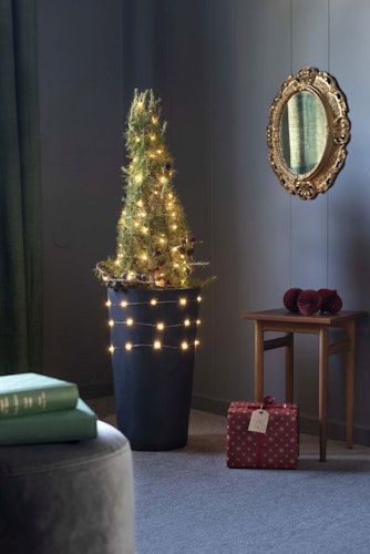 Konstsmide Weihnachtsbeleuchtung  LED Tropfenlichterkette 100er silberfarben Draht