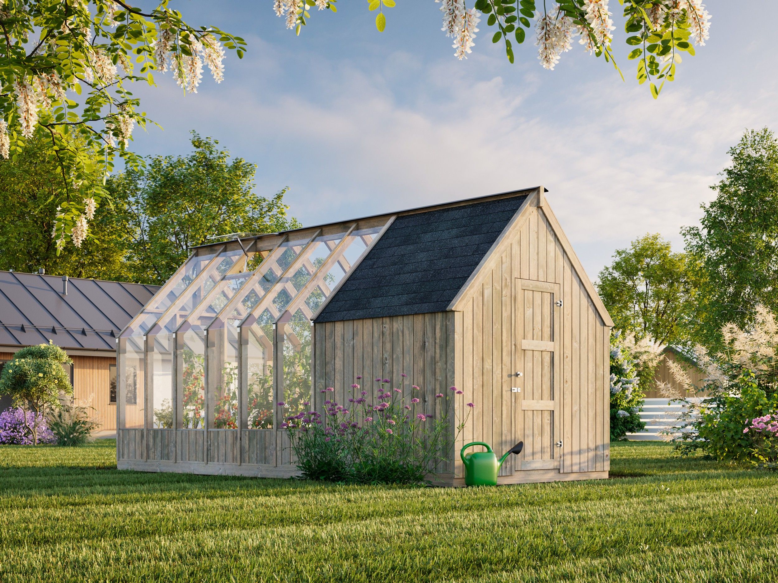 Palmako Glas- & Gerätehaus Emilia 8,2 + 4,0 m² - 18 mm