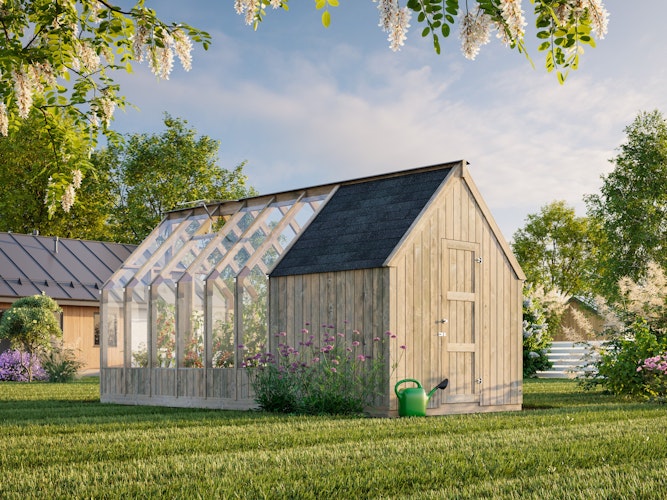 Palmako Glas- & Gerätehaus Emilia 8,2 + 4,0 m² - 18 mm