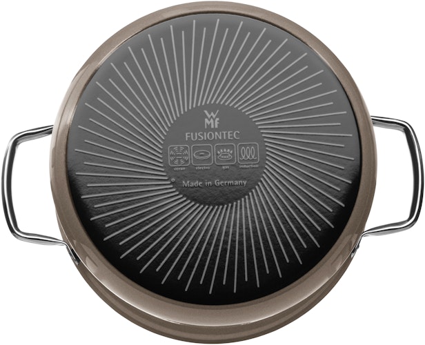 WMF Fusiontec Mineral Bratentopf mit Glasdeckel, 24 cm, Dark Brass