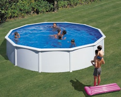 myPOOL Swimming Pool Poolset Feeling Weiss - Rundform mit Stahlwandbecken Höhe 1,32 m