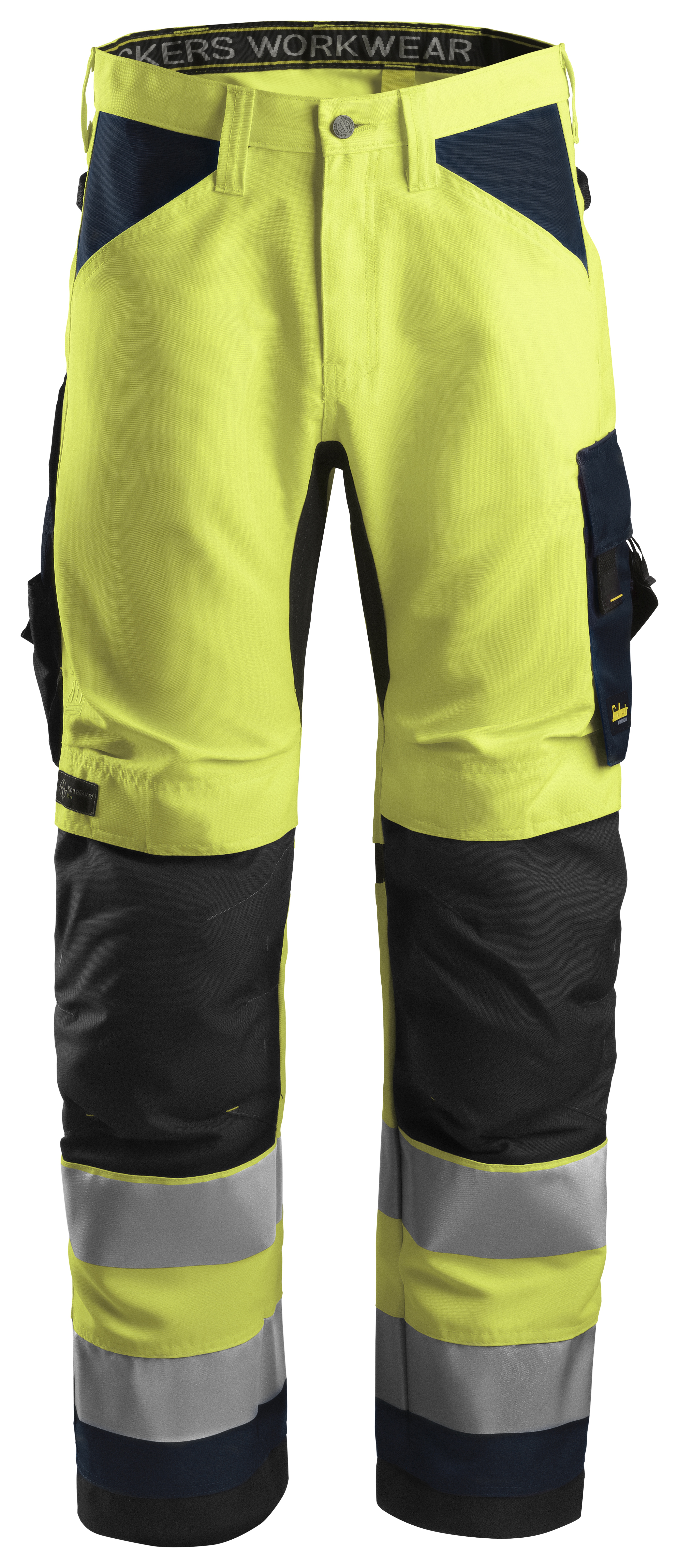 Snickers AllroundWork, High-Vis-Arbeitshose+, Warnschutzklasse 2 100 signalgelb-navy