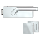 Vorschaubild Griffwerk Glastürbeschlag PURISTO S mit Griff CORINNA PROF unverschließbar Flüster 3-tlg. Bänder CORINNA Edelstahl poliert