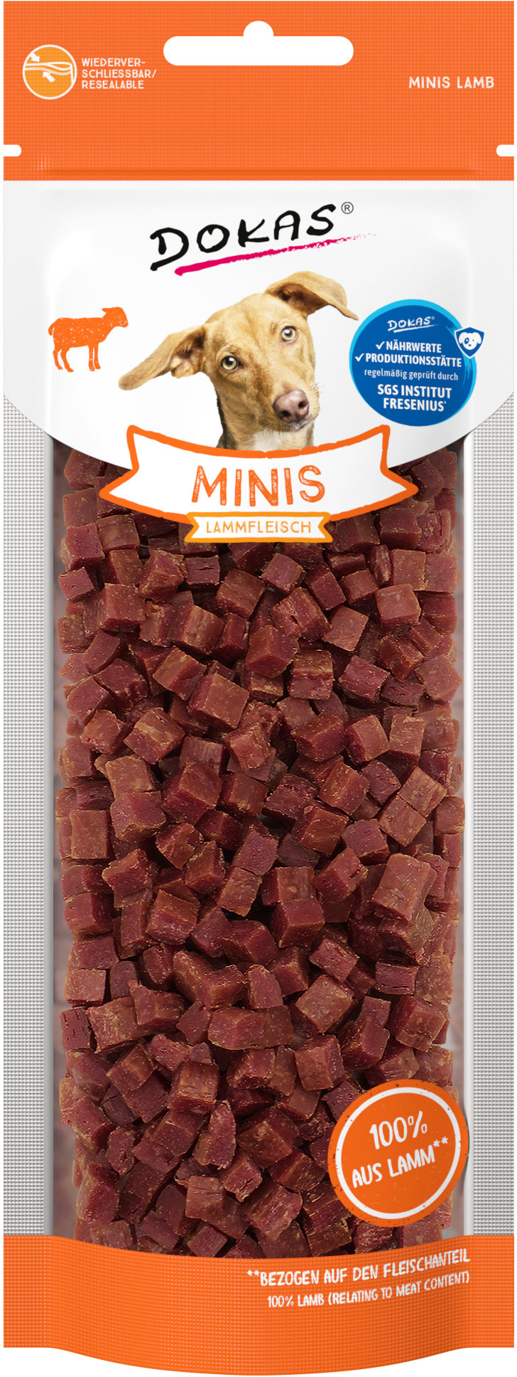 Dokas Hund Minis Lammfleisch 70g