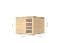 Karibu Gartenhaus Qubic 2 mit Schiebetür - 19 mm