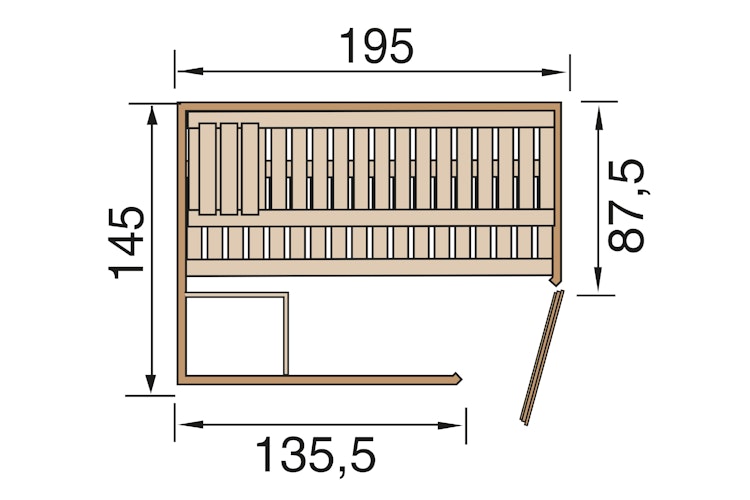 Weka Premium Massivholz-Elementsauna Kemi Eck mit Glastür inkl. Komfortpaket - 45 mm