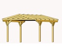 Vorschaubild Skan Holz Westerwald Design Einzelcarport aus Leimholz Breite 362 cm