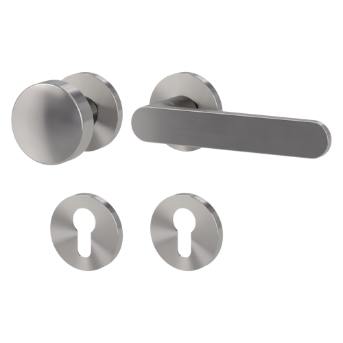 Griffwerk Wechselgarnitur VAYA 291 AVUS fast2fix Fast2Fix Rosetten rund Knopf R2 Samtgrau R