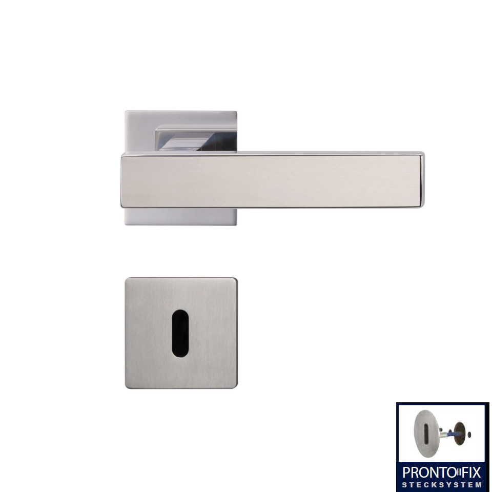 GRIFFWERK Rosettengarnitur CUBICO PIATTA S QUATTRO - Edelstahl matt-PZ