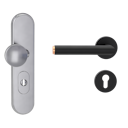 Vorschaubild Griffwerk TITANO Kombi SB_882 ES1 (S2) -Edelstahl matt Kombi-Schutzbeschlag -Schild/Drücker -mit Griff LUCIA SELECT -GSC/CU -ZA, 72mm li