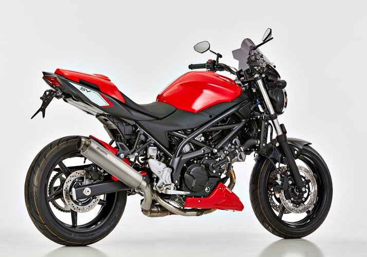 SHARK SLIP-ON Titan silber SRC 4 für SUZUKI SV 650,SV 650 X EURO4 EURO5 