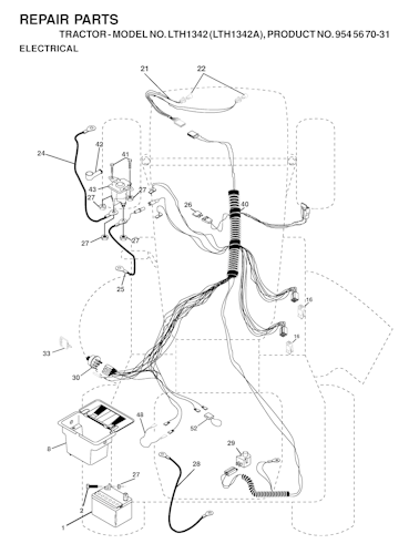 Husqvarna Gartentraktoren LTH1342, LTH1342A, 954567031, 2000-12