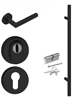 Krongart Beschläge-Set 1 BLACKLINE DS68AC Links innen-öffnend Außengriffstange Rund 160cm