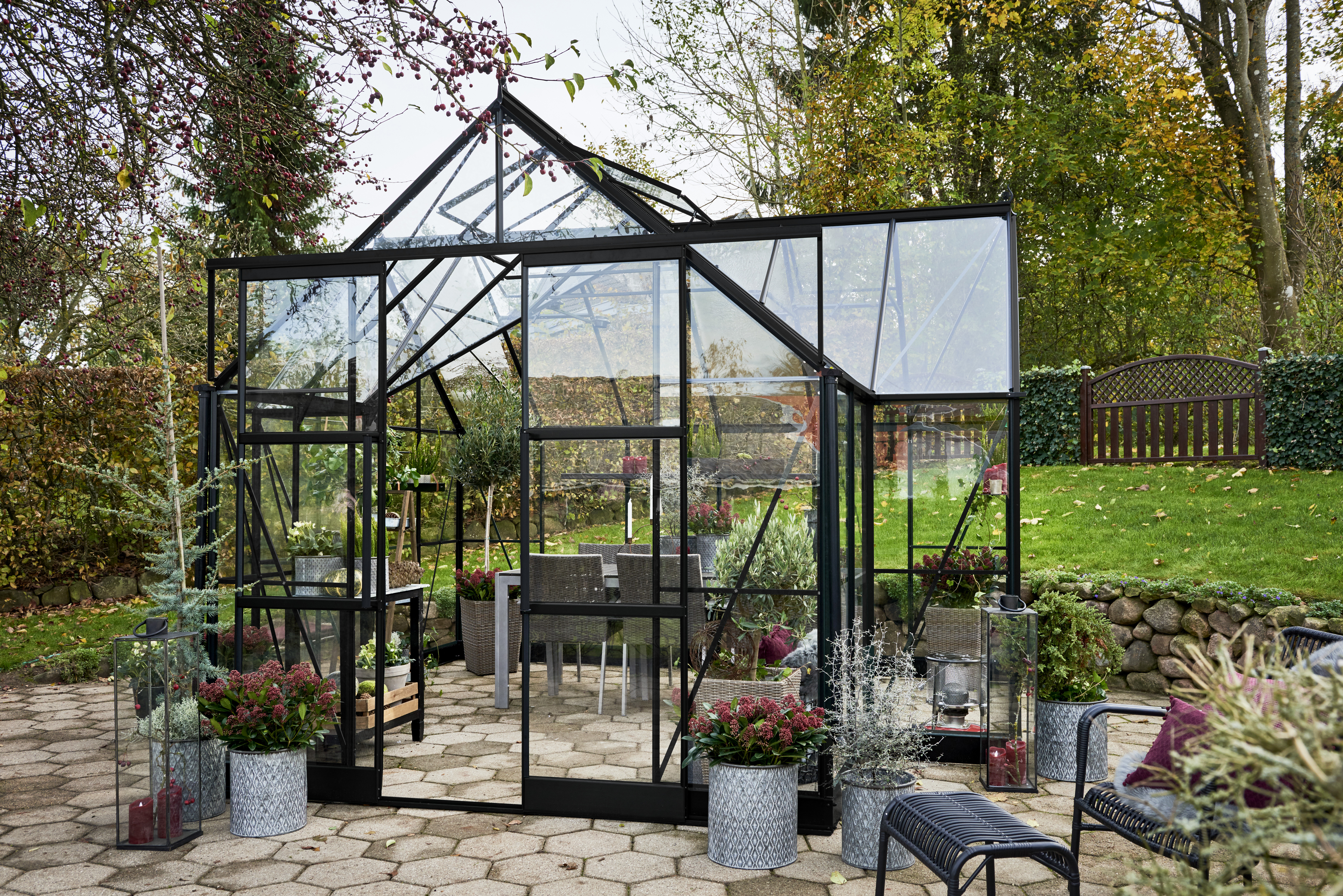 Juliana Gewächshaus Garden Room SET - 12,9 m² Schwarz