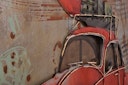 Vorschaubild 3D Metallbild Auto mit Gepäck 120 x 80 cm, Stahlblech