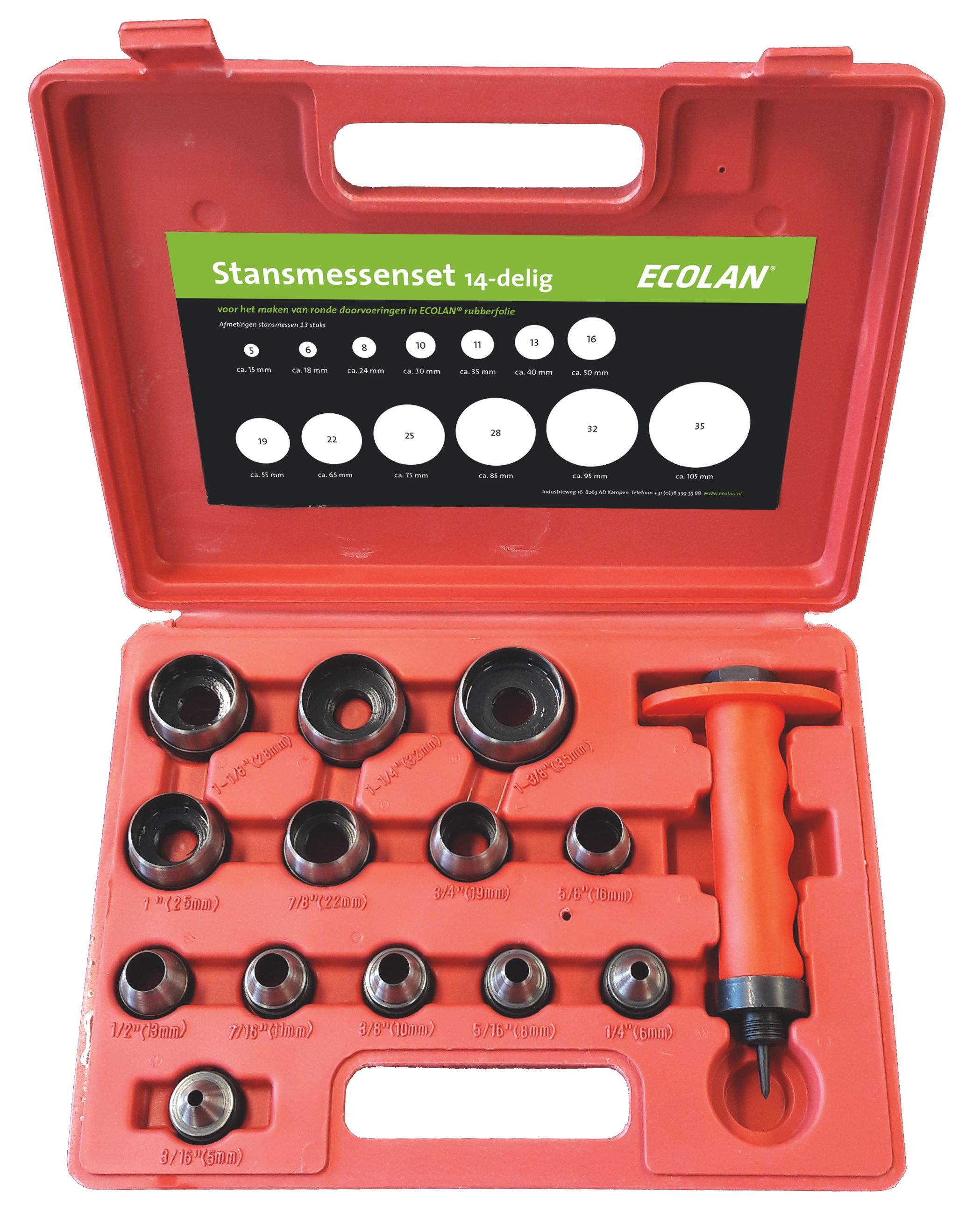 ECOLAN® Stanzmesser-Set Ø 15 - 95 mm, 13- teilig