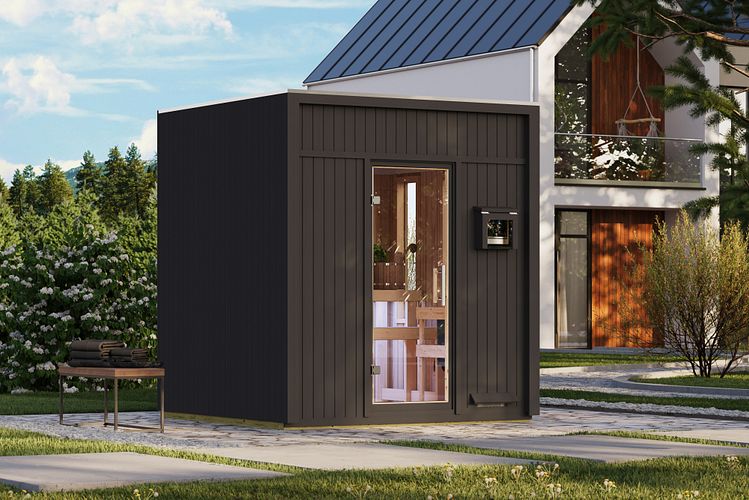 Karibu Design Saunahaus Avenal Blackline - 73 mm