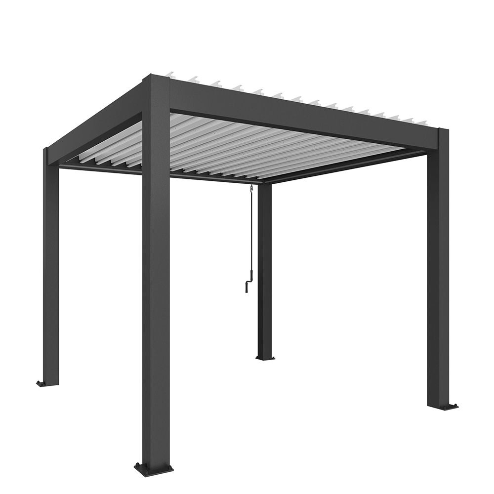 Biohort Pergola B 312 x T 312 x H 255 cm (Gr. 3x3) Rahmen: dunkelgrau-metallic / Dachlamellen: weiß