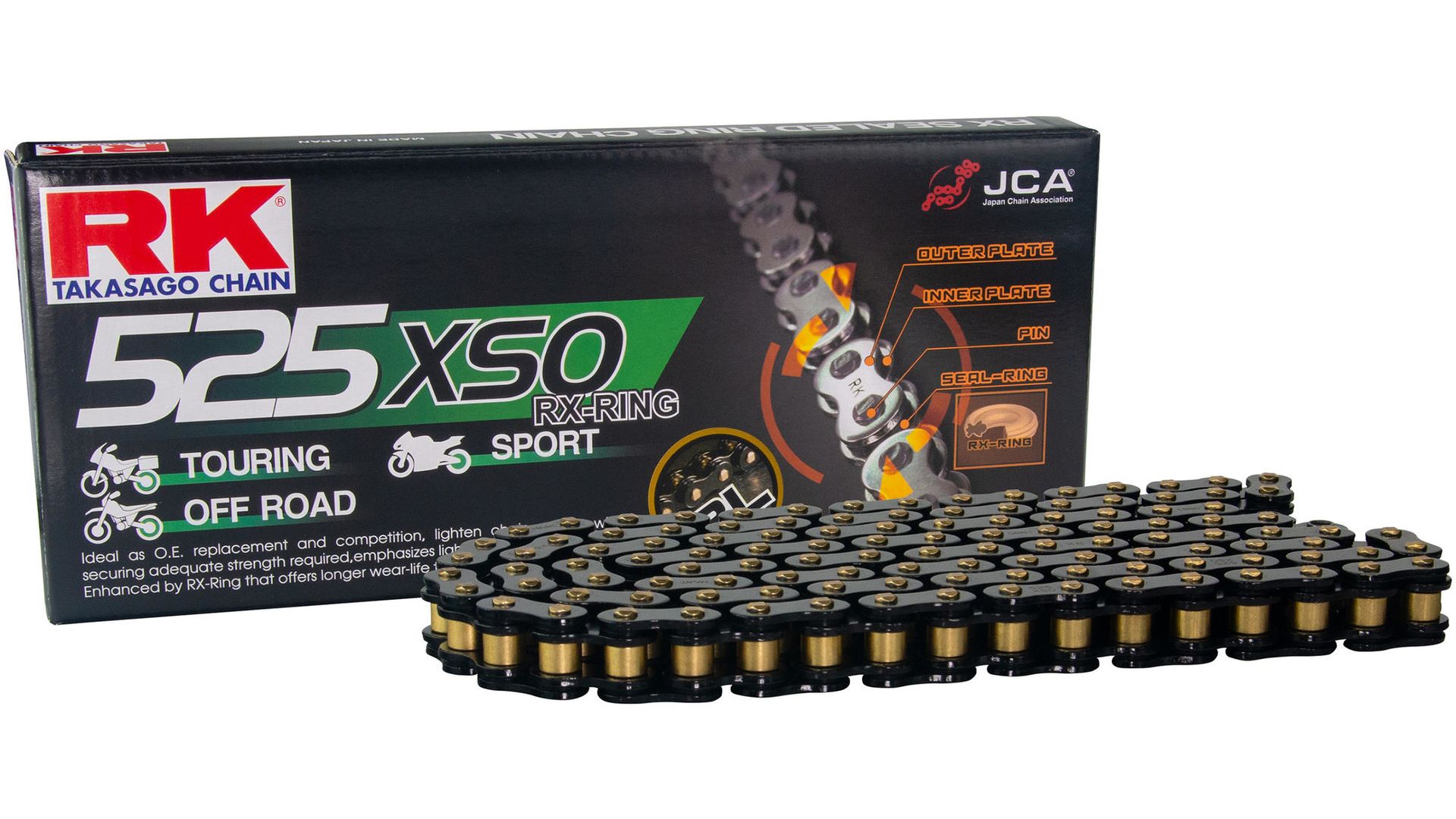 RK Kette BL525XSO Black Scale 122 Glieder