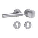 Vorschaubild Griffwerk Wechselgarnitur VAYA 128 LUCIA fast2fix Fast2Fix GK3 Rosetten rund Knopf R2 Edelstahl matt L 