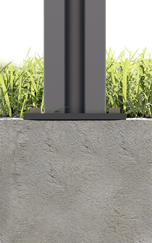 dz Vidual Fußplatte 150 x 150 mm für Pfosten 90 x90 mm Anthrazitgrau RAL 7016