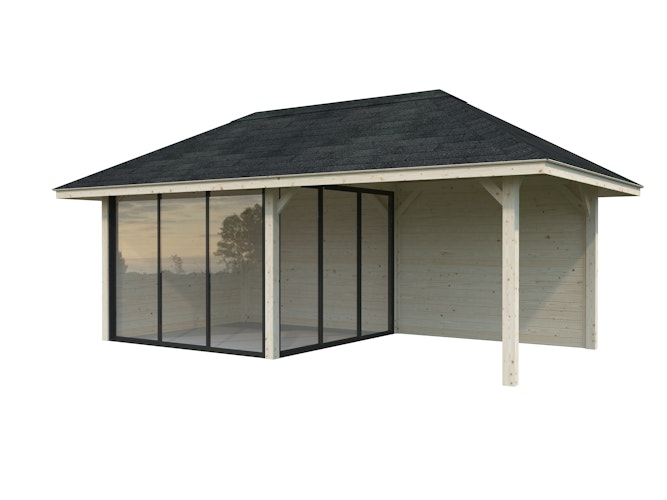 Palmako Pavillon Bianca 16,6 m² Set 505 Slide Plus mit Isolierglas-Schiebetüren