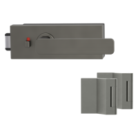 Griffwerk PURISTO S -Kaschmirgrau Ganzglastürbeschlagset -3-teiliger Bandsatz -mit Griff DESM MINIMAL MODERN -Kaschmirgrau -smart2lock