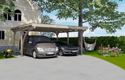 Weka Doppelcarport 616 A mit Rundbogen