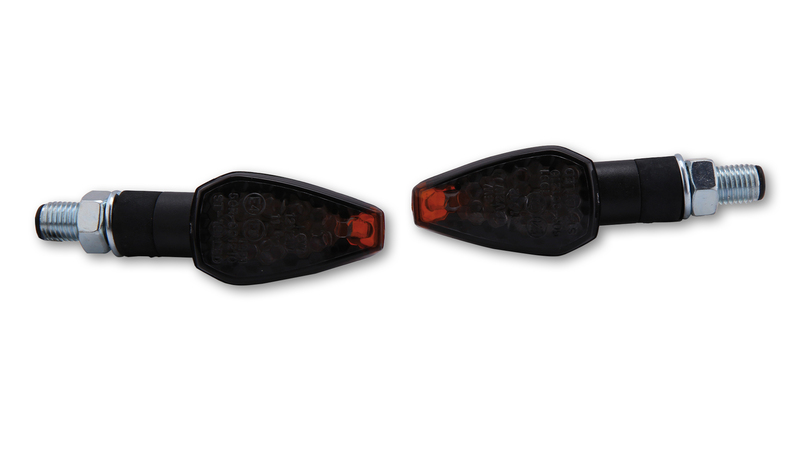 HIGHSIDER smart Peak LED Blinker Gehäuse Schwarz / Linse Rauchgrau (Paar), Vorn & Hinten