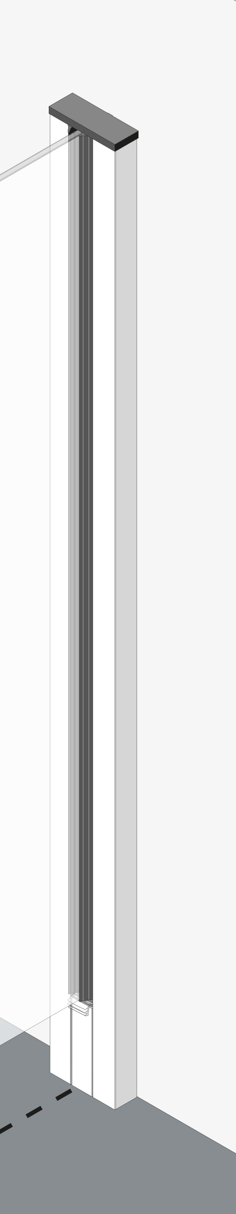 BM Wandanschluß 187 cm Grau