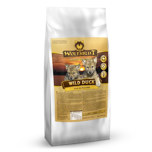 WOLFSBLUT Wild Duck Puppy Large Breed Ente mit Kartoffel Hundetrockenfutter