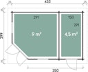 Wolff Finnhaus Gartenhaus 5-Eckhaus Maja 40-B / 2-Raum