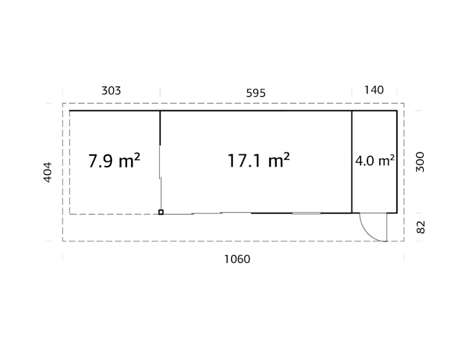 Palmako Gartenhaus Andrea 21,1 + 7,9 m² Slide Plus - 44 mm