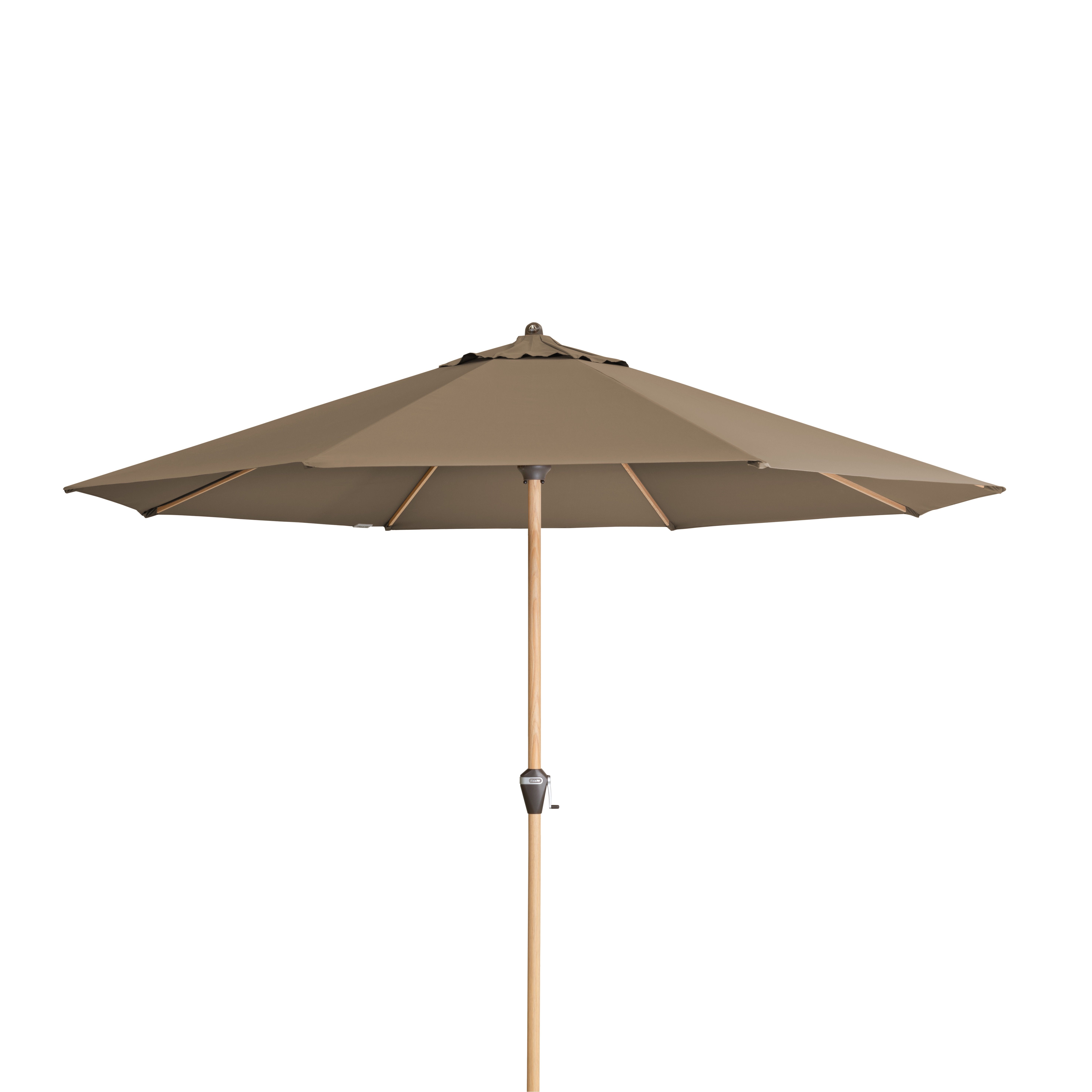 doppler Mittelmastschirm ALU WOOD 350, Aluminium Esche-Optik / 100 % Polyester 180 g/m²