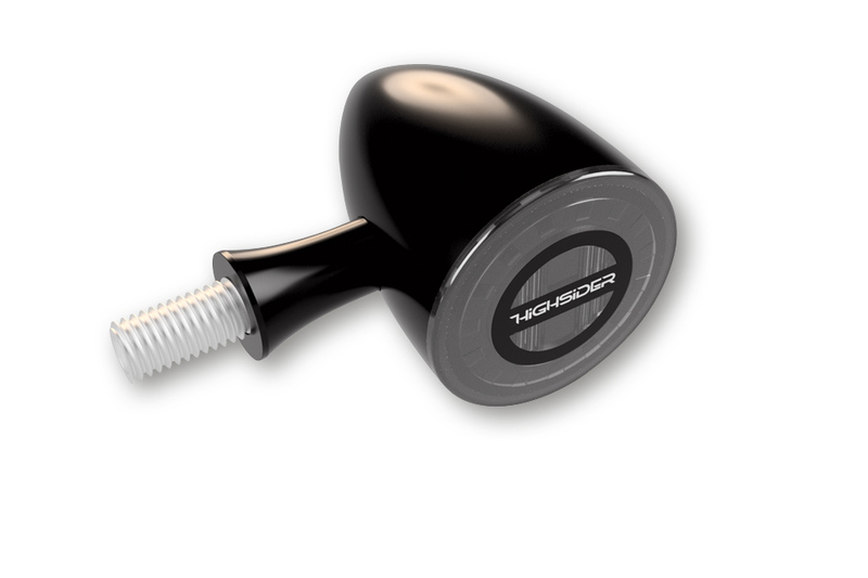 HIGHSIDER pro Rocket Bullet LED Rück-, Bremslicht, Blinker Schwarz/Getönt 3in1, E-Geprüft (Paar)