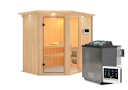Vorschaubild Karibu Sauna Fiona 1 mit Eckeinstieg 68 mm inkl. gratis 9 kW Bio-Saunaofen im Wert von 719 €