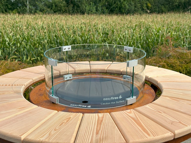 Badeko Stehtischofen ,,Gasfeuer" Ambiente in Edelrostoptik