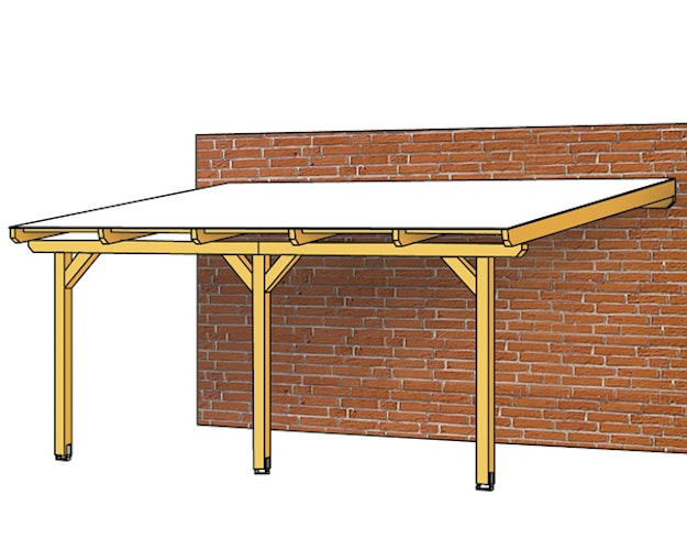 Skan Holz Terrassenüberdachung Andria mit Mittelpfosten Breite 541 cm