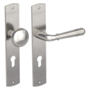 Vorschaubild Griffwerk FABIO -Samtgrau Langschild-Garnitur -sichtbar verschraubt -Knopf R21 -WR -TS 40-45mm