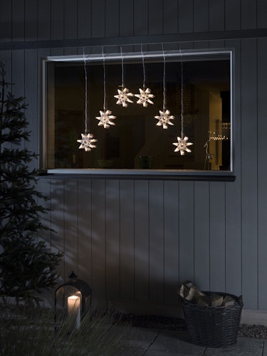 Konstsmide Weihnachtsbeleuchtung  LED Lichtervorhang 6 Sterne